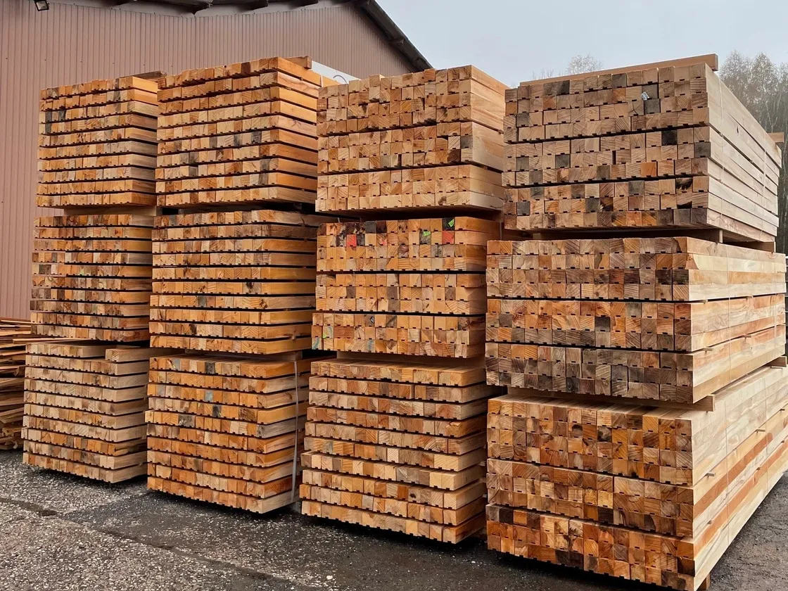 Paquets de chevrons de hêtre rainurés de 75 × 75 mm sur le parc